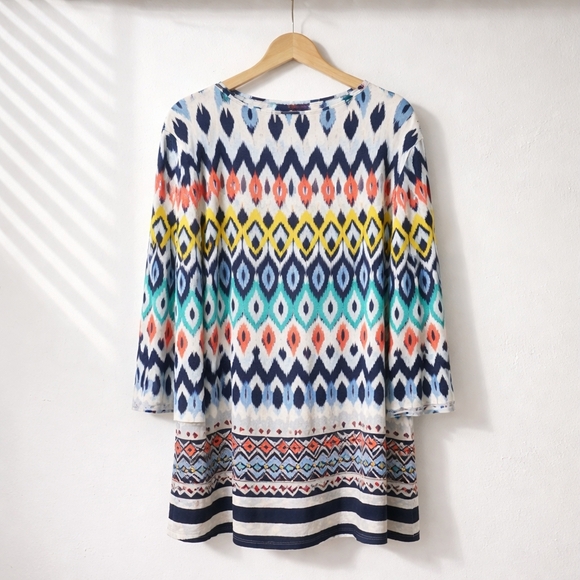 Ruby Rd. Vibrant Diamond Pattern Top - Picture 3 of 7